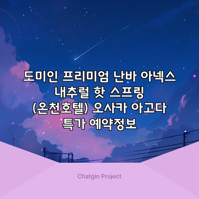 도미인 프리미엄 난바 아넥스 내추럴 핫 스프링 (온천호텔) 오사카 아고다 특가 예약정보