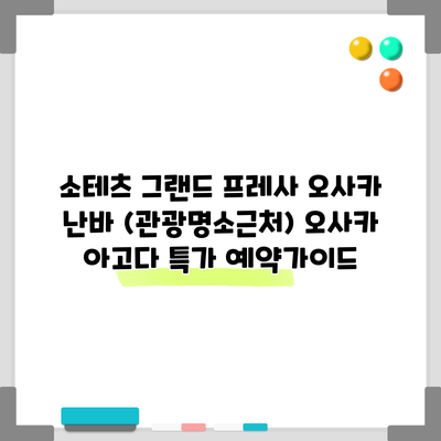 소테츠 그랜드 프레사 오사카 난바 (관광명소근처) 오사카 아고다 특가 예약가이드