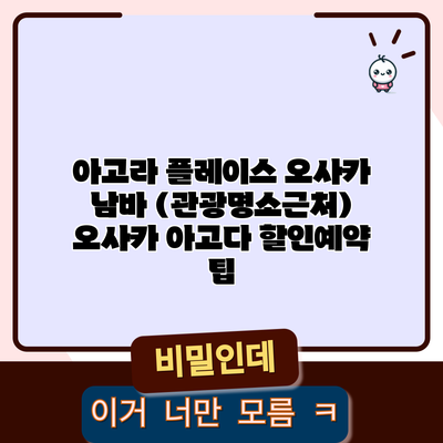 아고라 플레이스 오사카 남바 (관광명소근처) 오사카 아고다 할인예약 팁